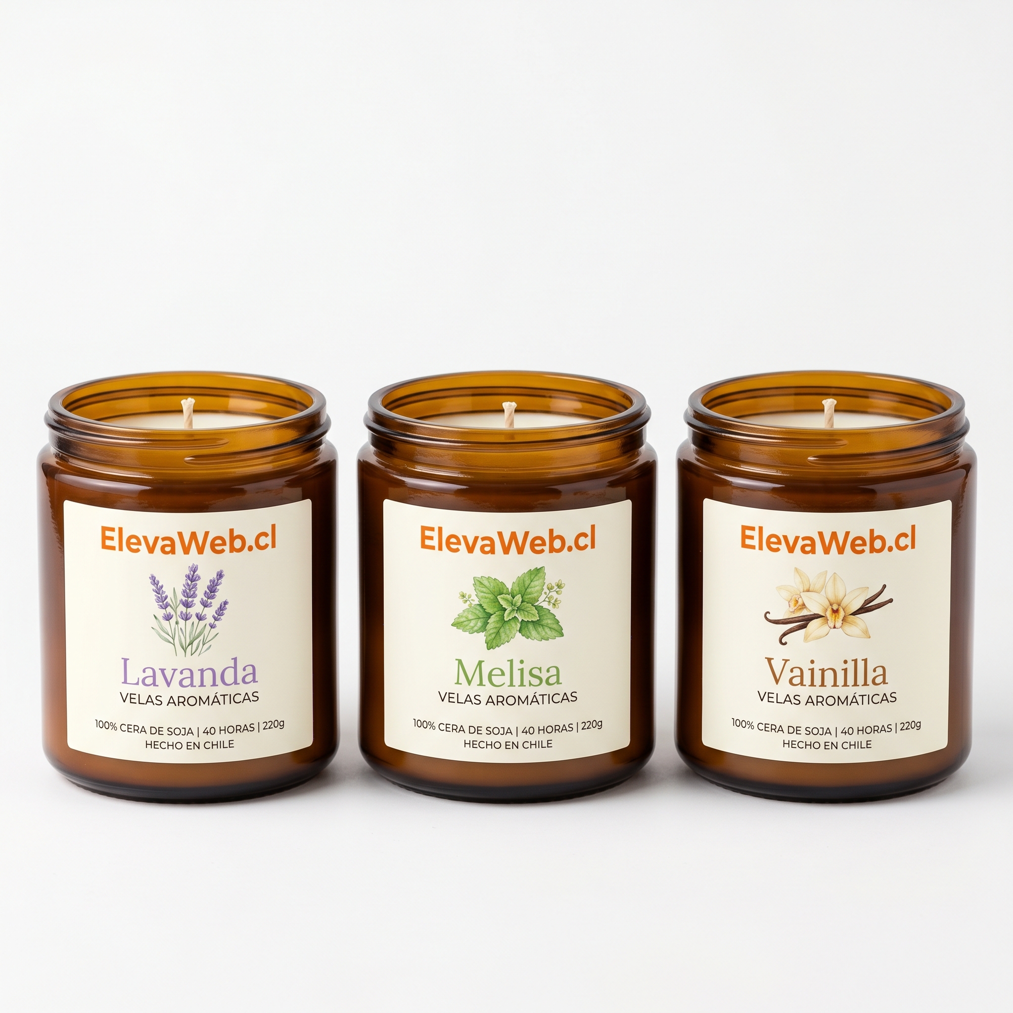 Set de Velas de Soja Aromáticas